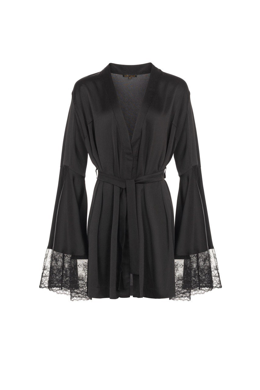 Black short robe