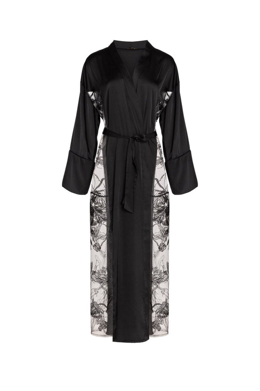 Long robe with lace